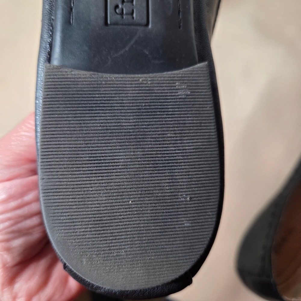 Frye & Co Womens Black Leather Whipstitch Round Toe Ballet Flats Shoes Size 8.5 - Picture 12 of 15